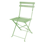 Chaises de terrasse pliantes en acier Bolero vert clair (lot de 2) — FT270