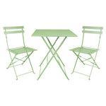 Chaises de terrasse pliantes en acier Bolero vert clair (lot de 2) — FT270