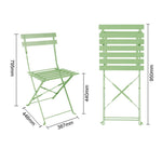 Chaises de terrasse pliantes en acier Bolero vert clair (lot de 2) — FT270
