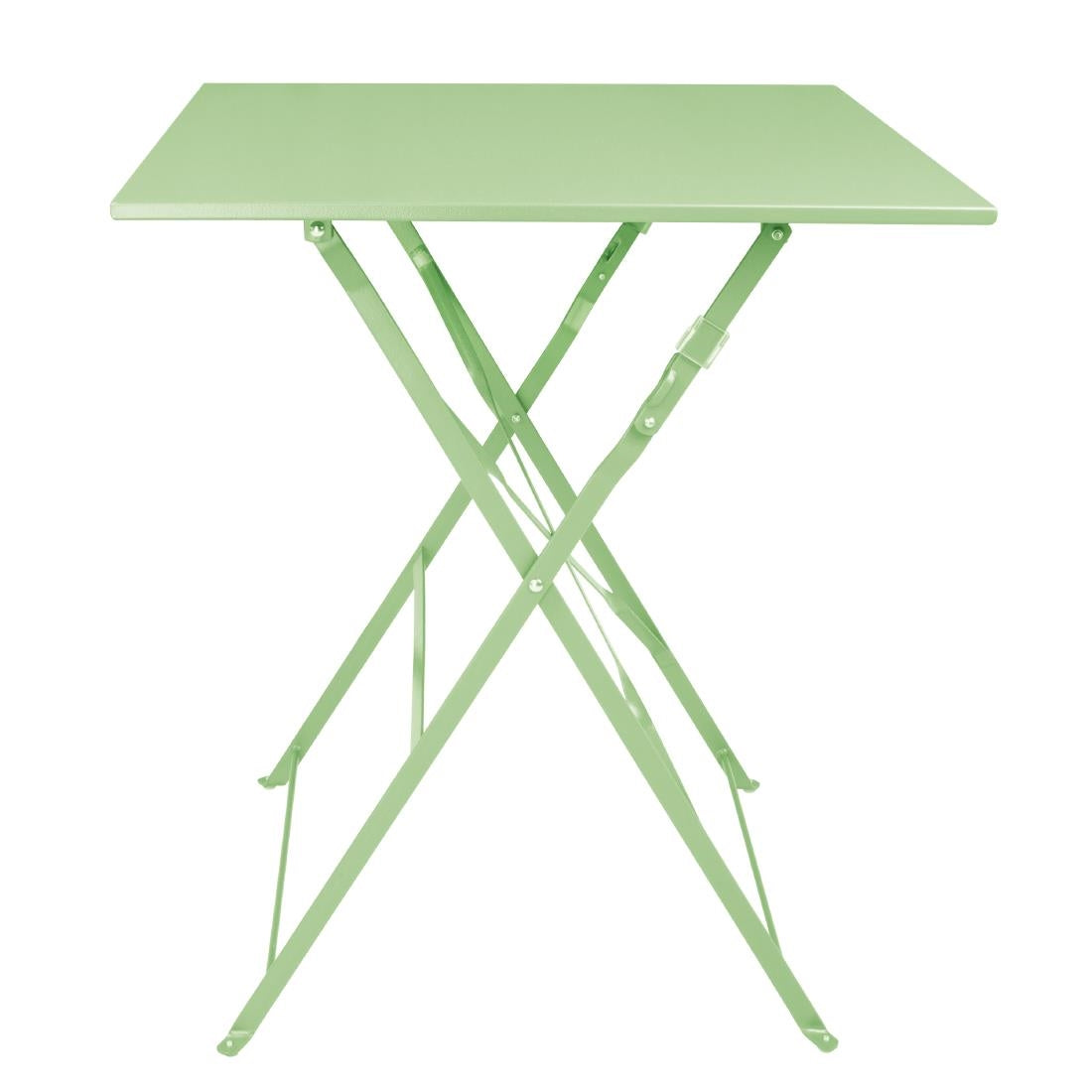 Table de terrasse carrée pliante en acier Bolero vert clair 600 mm — FT271