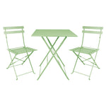 Table de terrasse carrée pliante en acier Bolero vert clair 600 mm — FT271