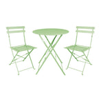 Table de terrasse carrée pliante en acier Bolero vert clair 595 mm — FT272