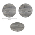 Plateau de table rond pré-percé en mélamine Bolero gris 600 mm — FT292