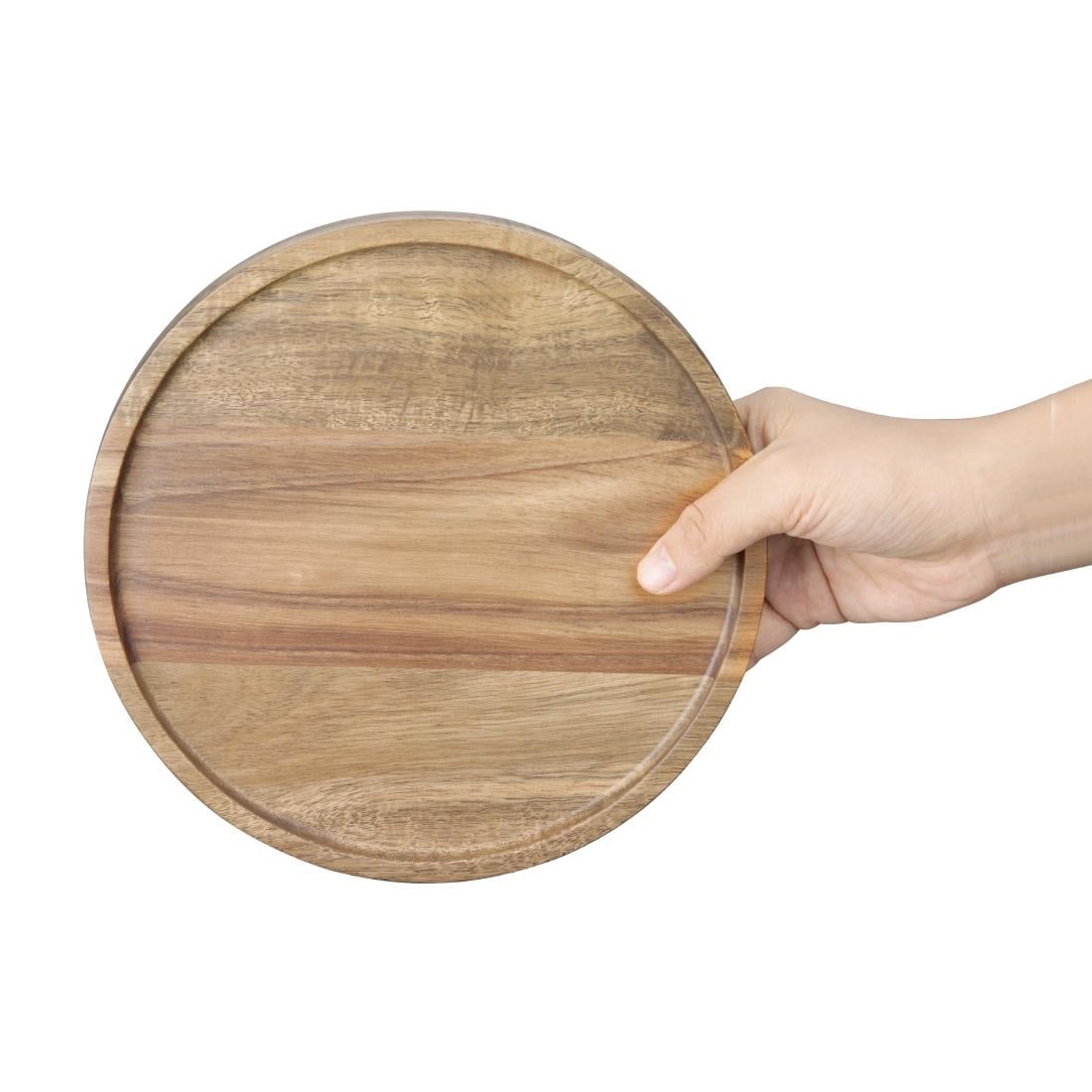 Assiette ronde en acacia Olympia 200mm — FT611