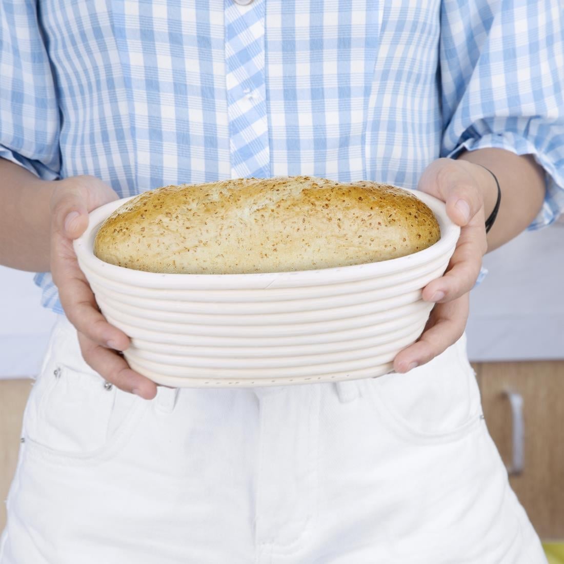 Panier de fermentation ovale en rotin Vogue 210x150x80mm — FT837