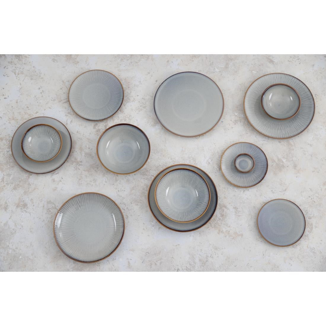 Assiettes Plates Olympia Drift Gris Uni 280mm (lot de 4) — FU187