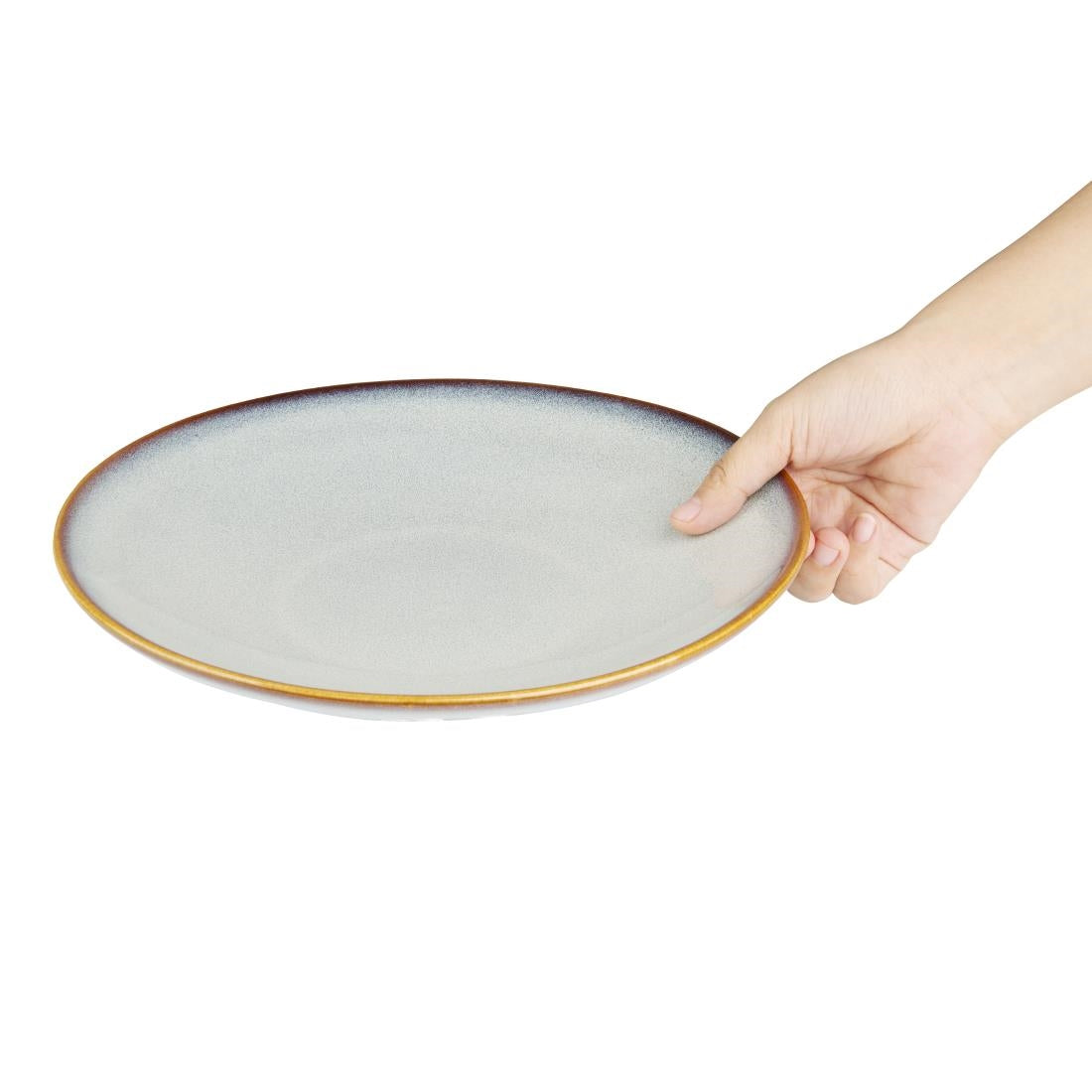 Assiettes Creuses Olympia Drift Gris Uni 260mm (lot de 4) — FU190