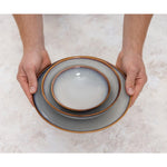 Assiettes Creuses Olympia Drift Gris Uni 260mm (lot de 4) — FU190