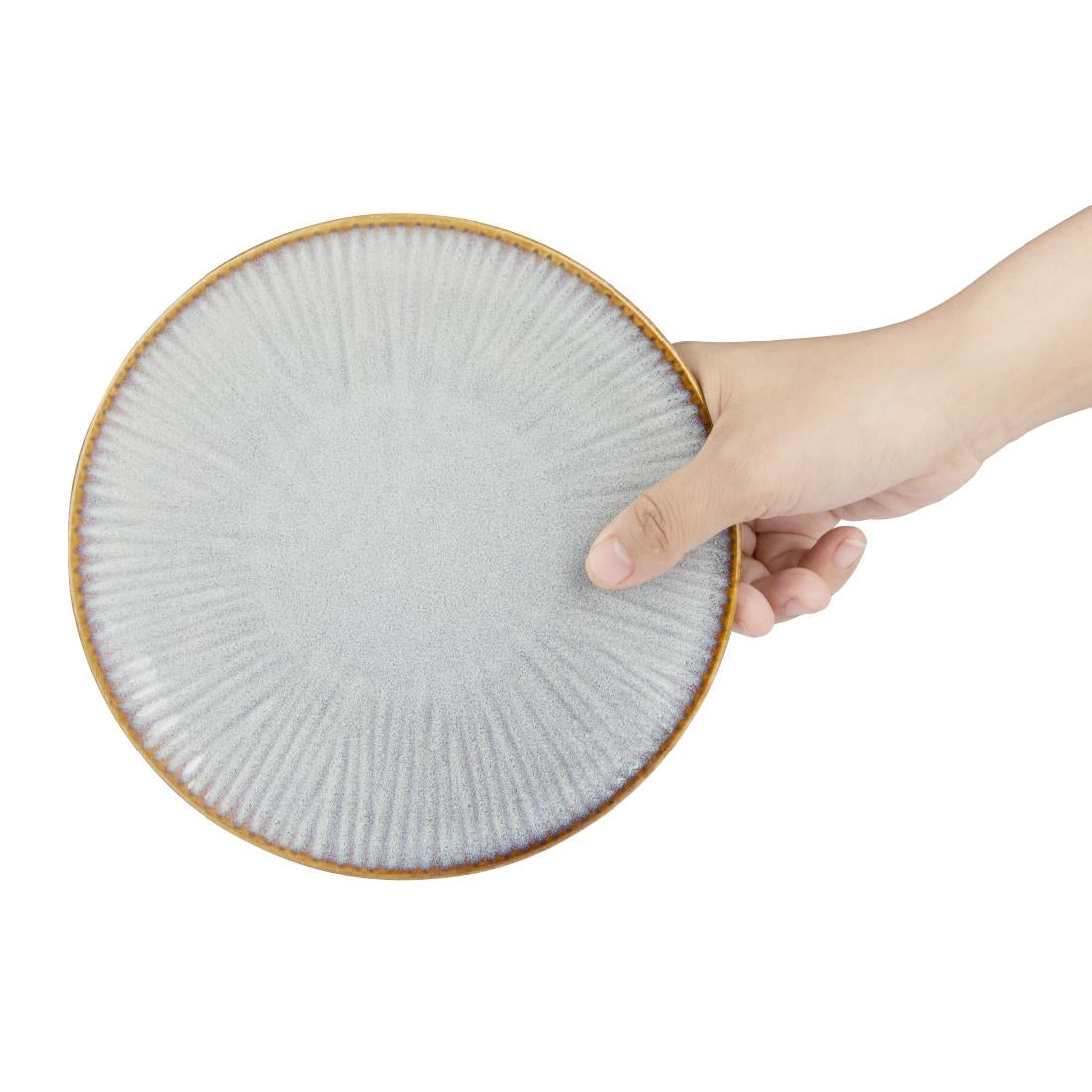 Assiettes Plates Olympia Drift En Relief Gris 180mm (lot de 6) — FU196