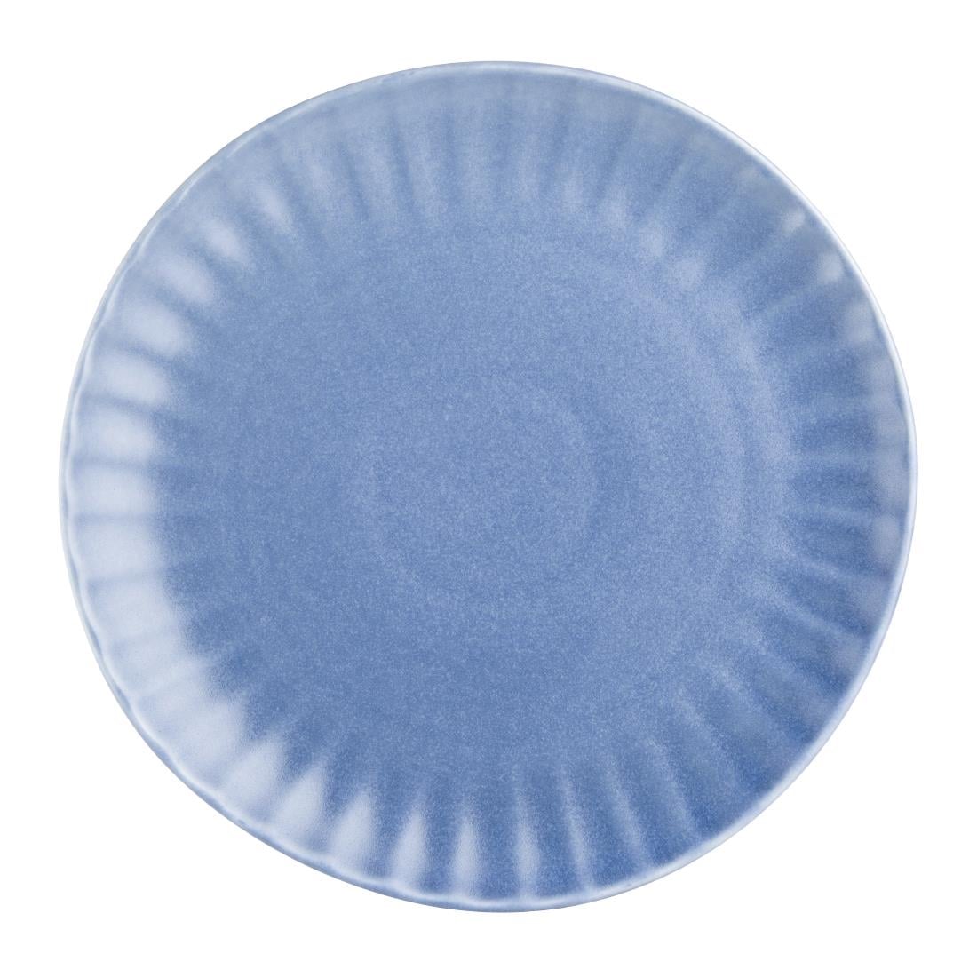 Assiettes plates Olympia Corallite bleues 280 mm (lot de 6) — FU200