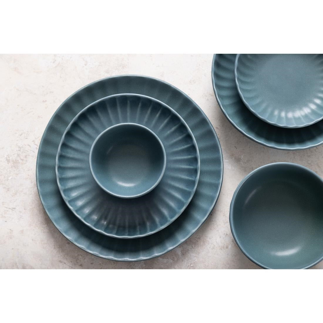 Assiettes plates Olympia Corallite vertes 280 mm (lot de 6) — FU206