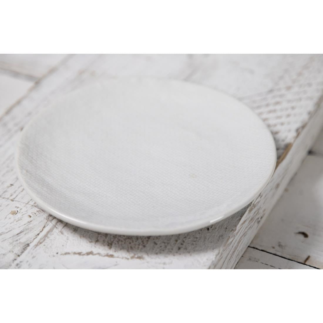 Assiettes plates Olympia Denim White 180mm (lot de 6) — FU225