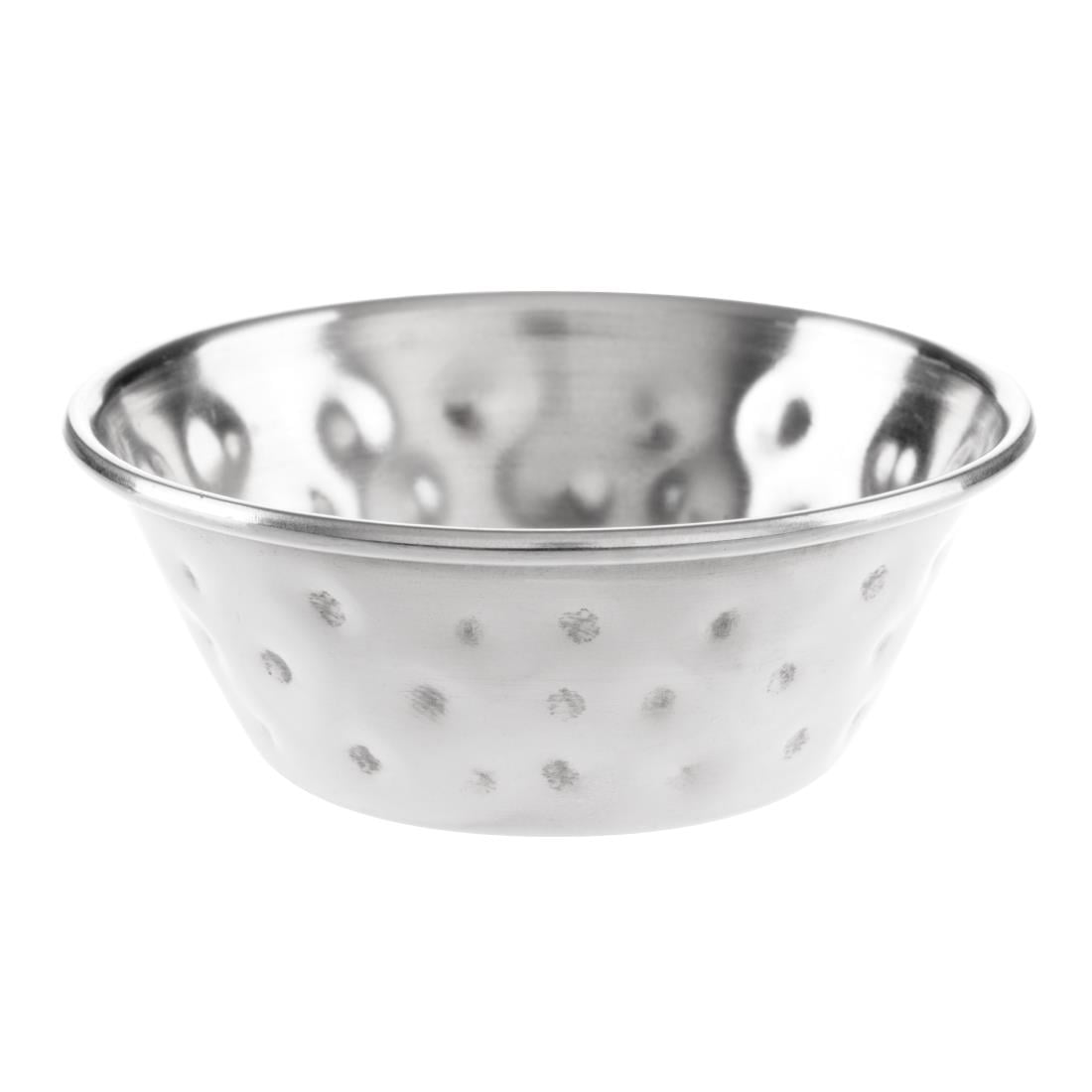 Pots à sauce en acier inoxydable martelé Olympia 45ml (lot de 12) — FU288