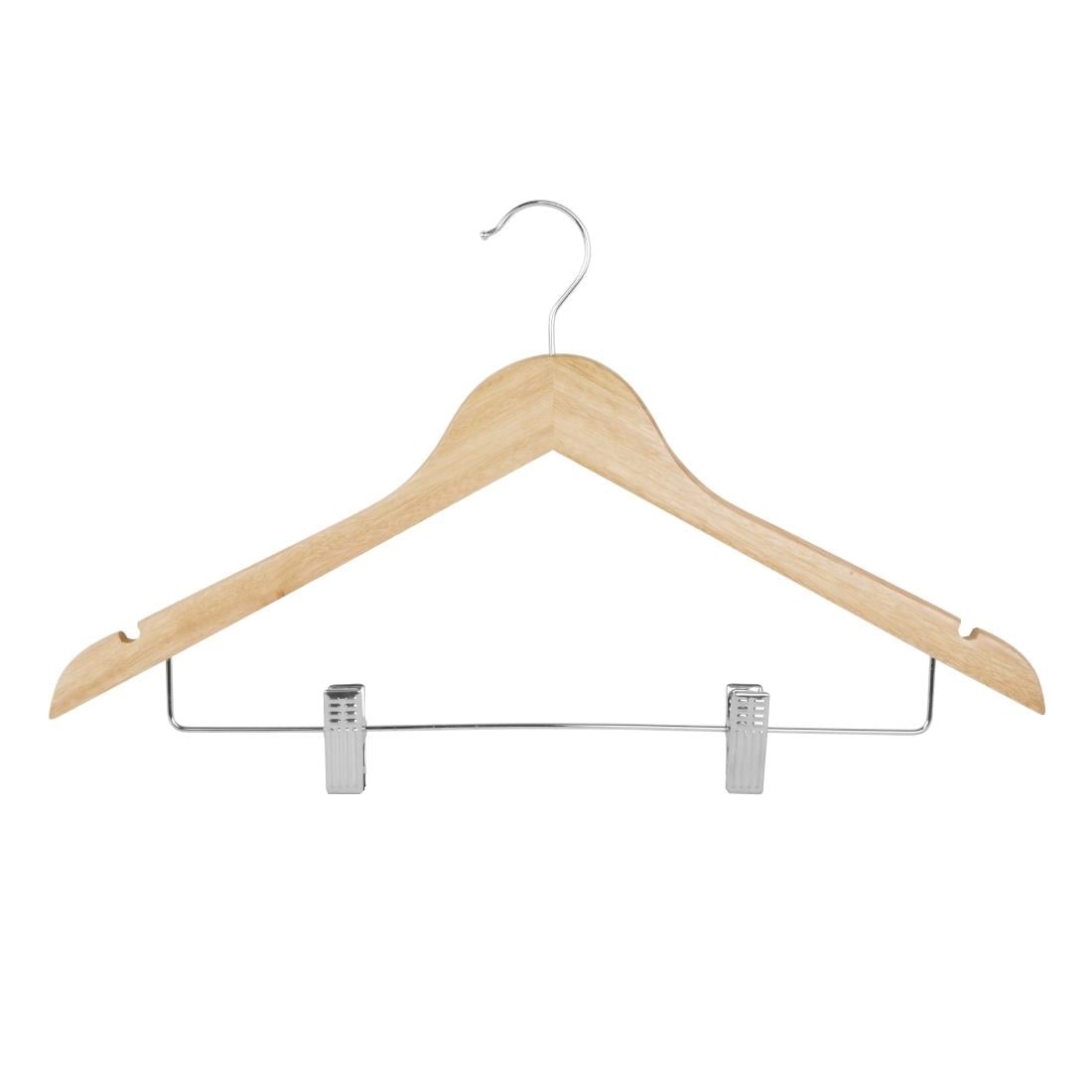 Cintres en bois avec pinces pantalon Bolero (lot de 10) — FU396