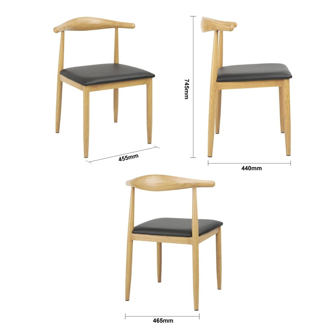 Chaises d'intérieur rembourrées Bolero Camden (lot de 2) — FU529