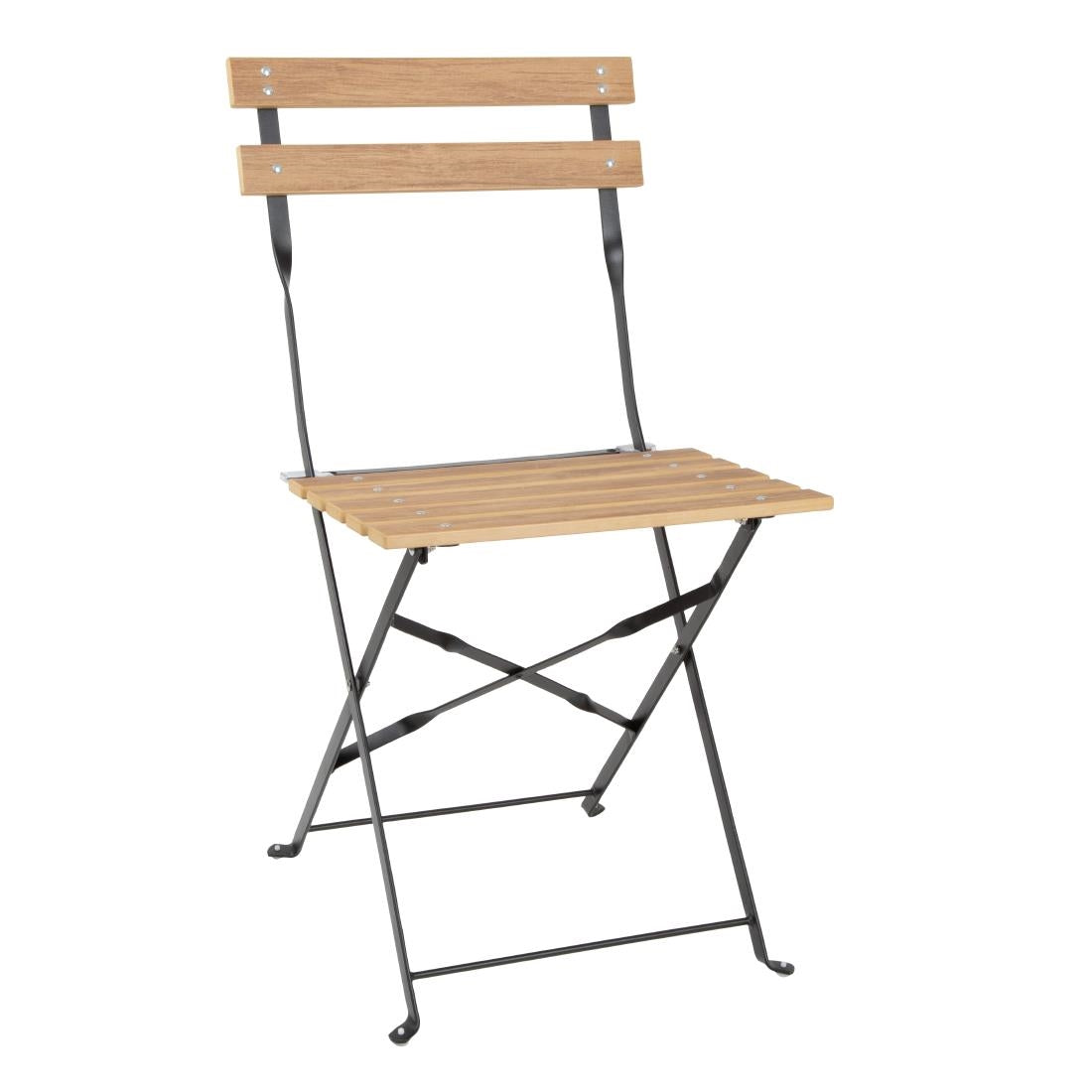 Chaises de terrasse pliantes Bolero Perth effet bois (lot de 2) — FU539