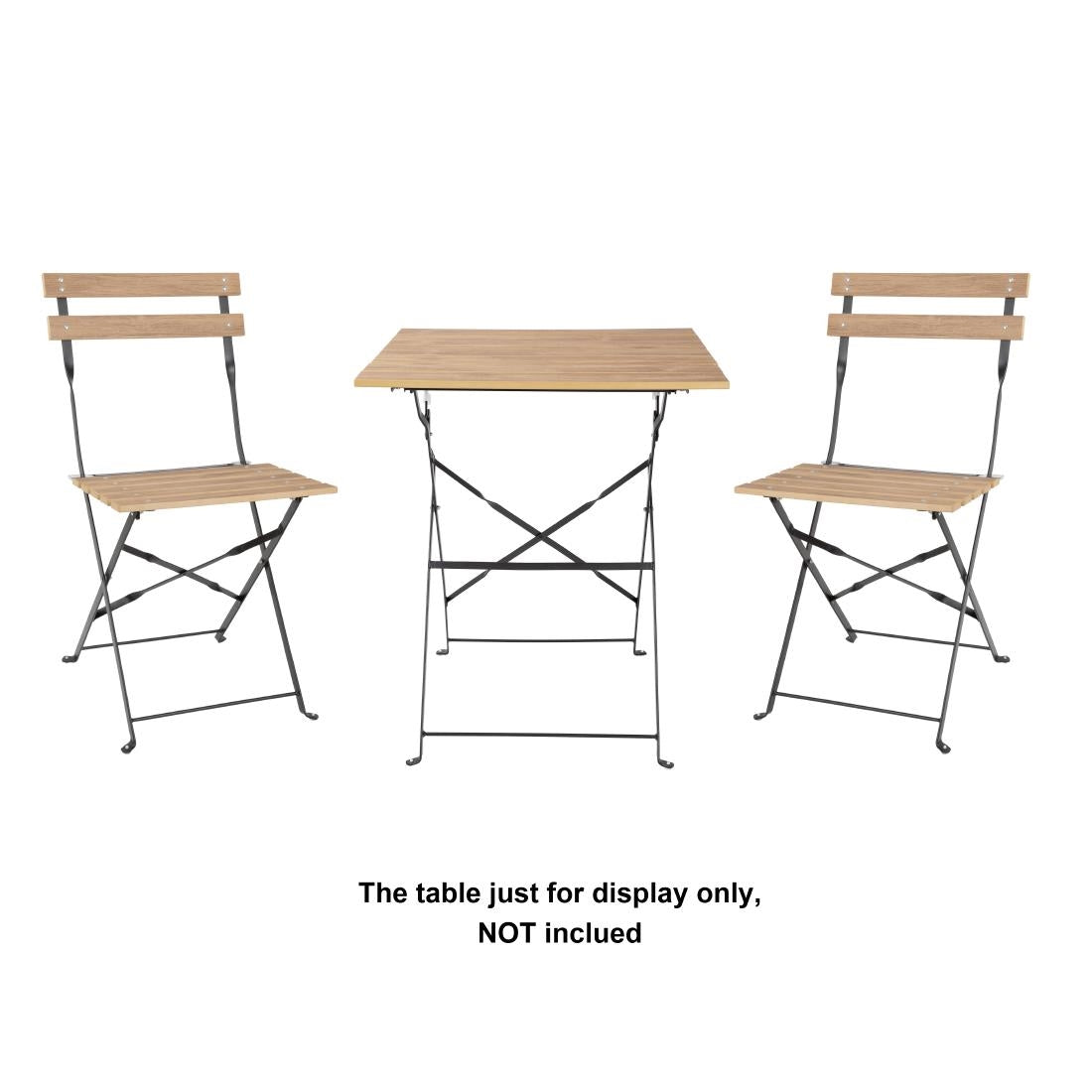Chaises de terrasse pliantes Bolero Perth effet bois (lot de 2) — FU539