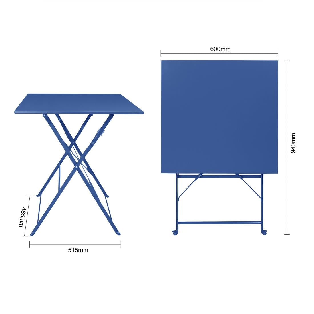 Table de terrasse carrée Bolero Perth bleu marine foncé — FU540