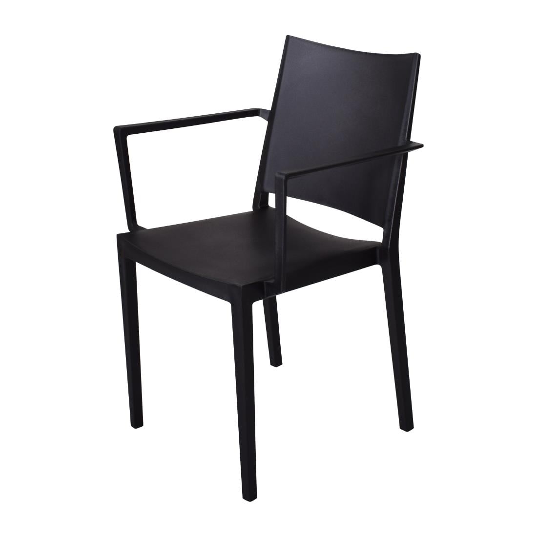 Fauteuils d'extérieur en polypropylène empilables Florence noirs (lot de 4) — FW574