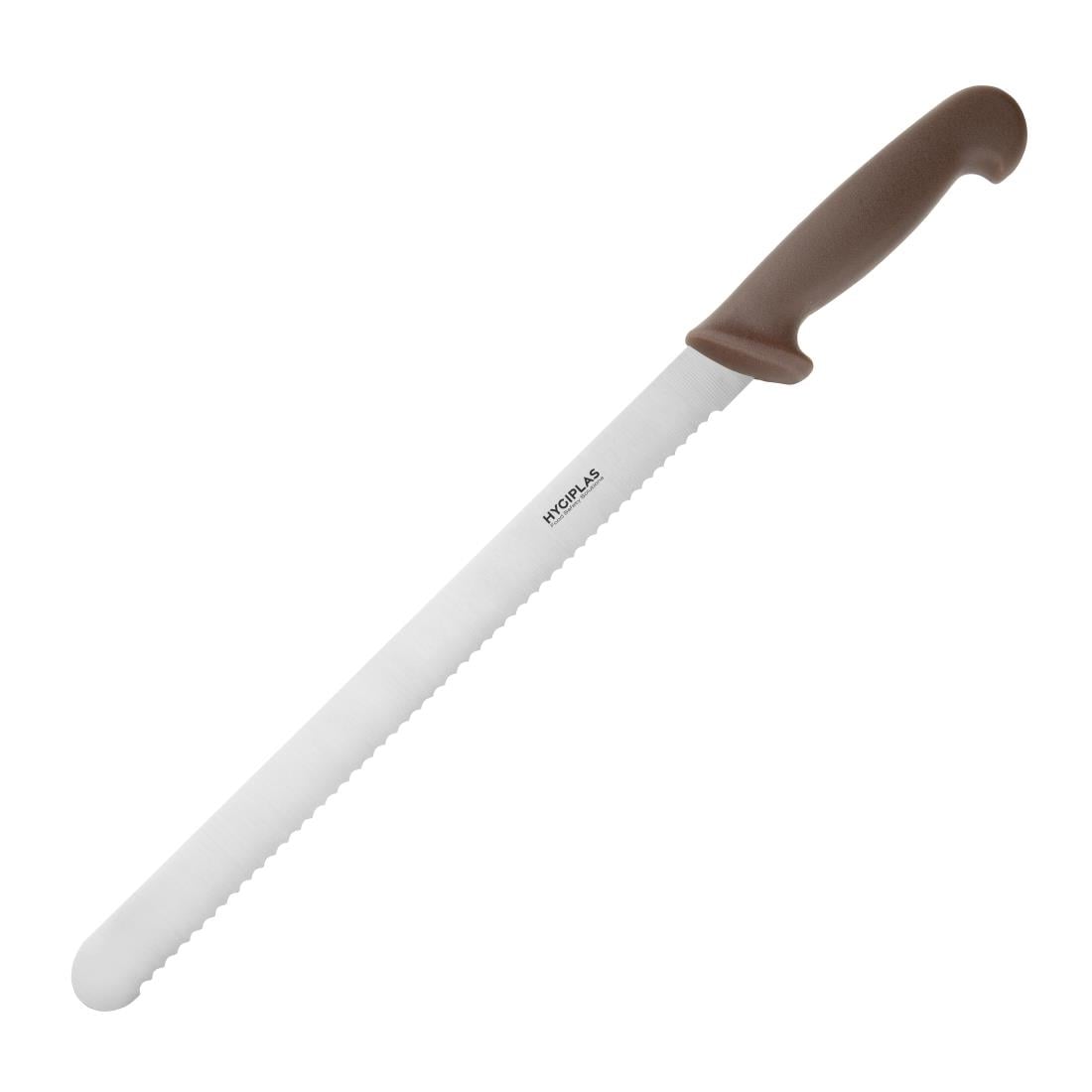 Couteau à génoise dentelé Hygiplas marron 30,5cm — FX118