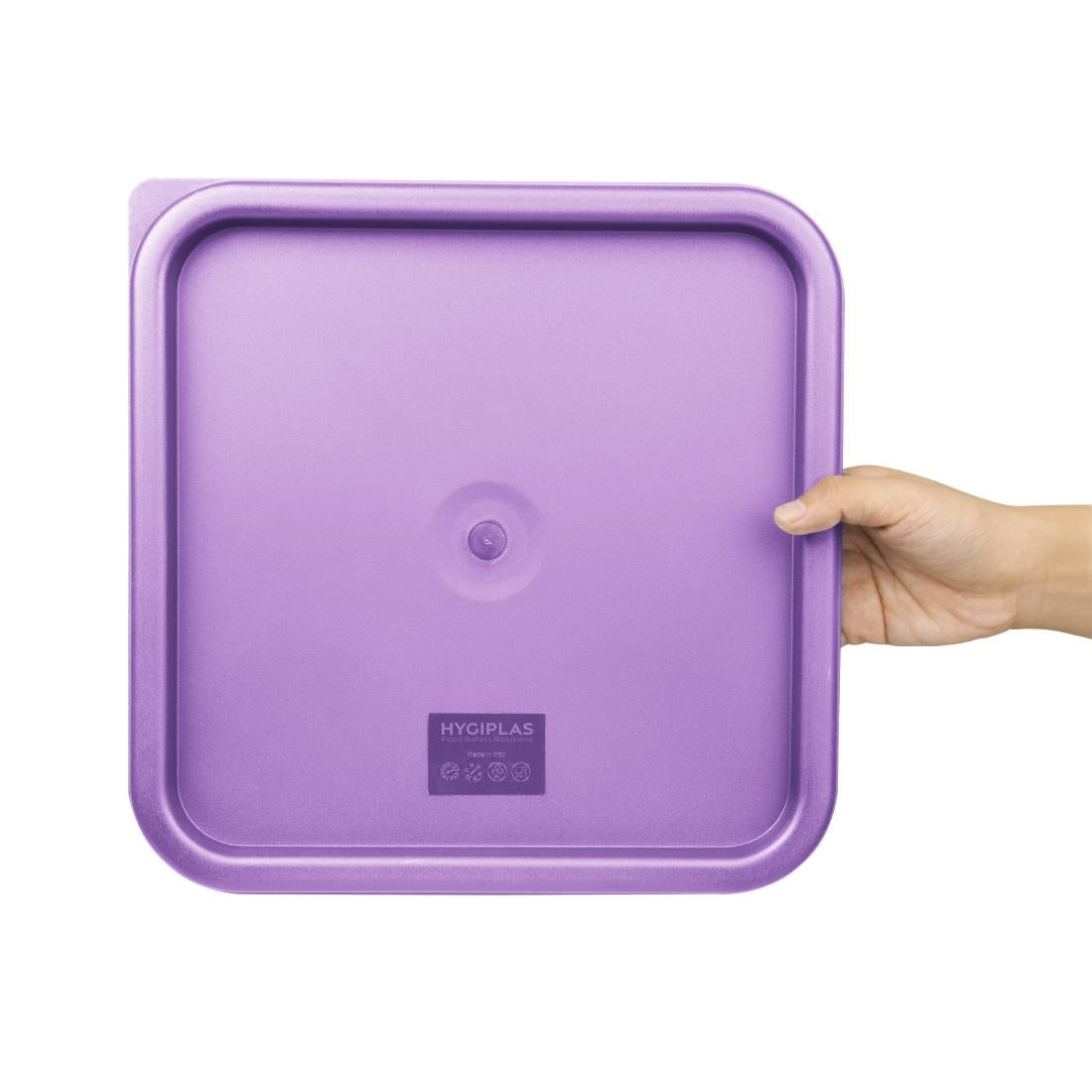 Grand couvercle carré pour boîte alimentaire Hygiplas violet — FX145