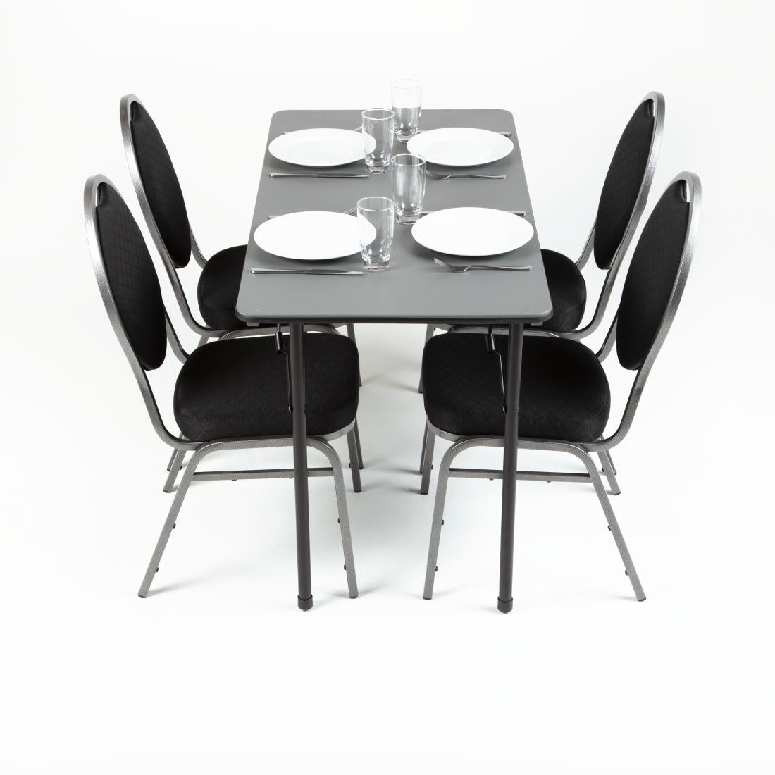 Table rectangulaire pliante grise en ABS Bolero 1220mm — GC594