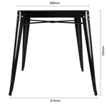 Table carrée en acier noir Bolero Bistro 668mm — GC867