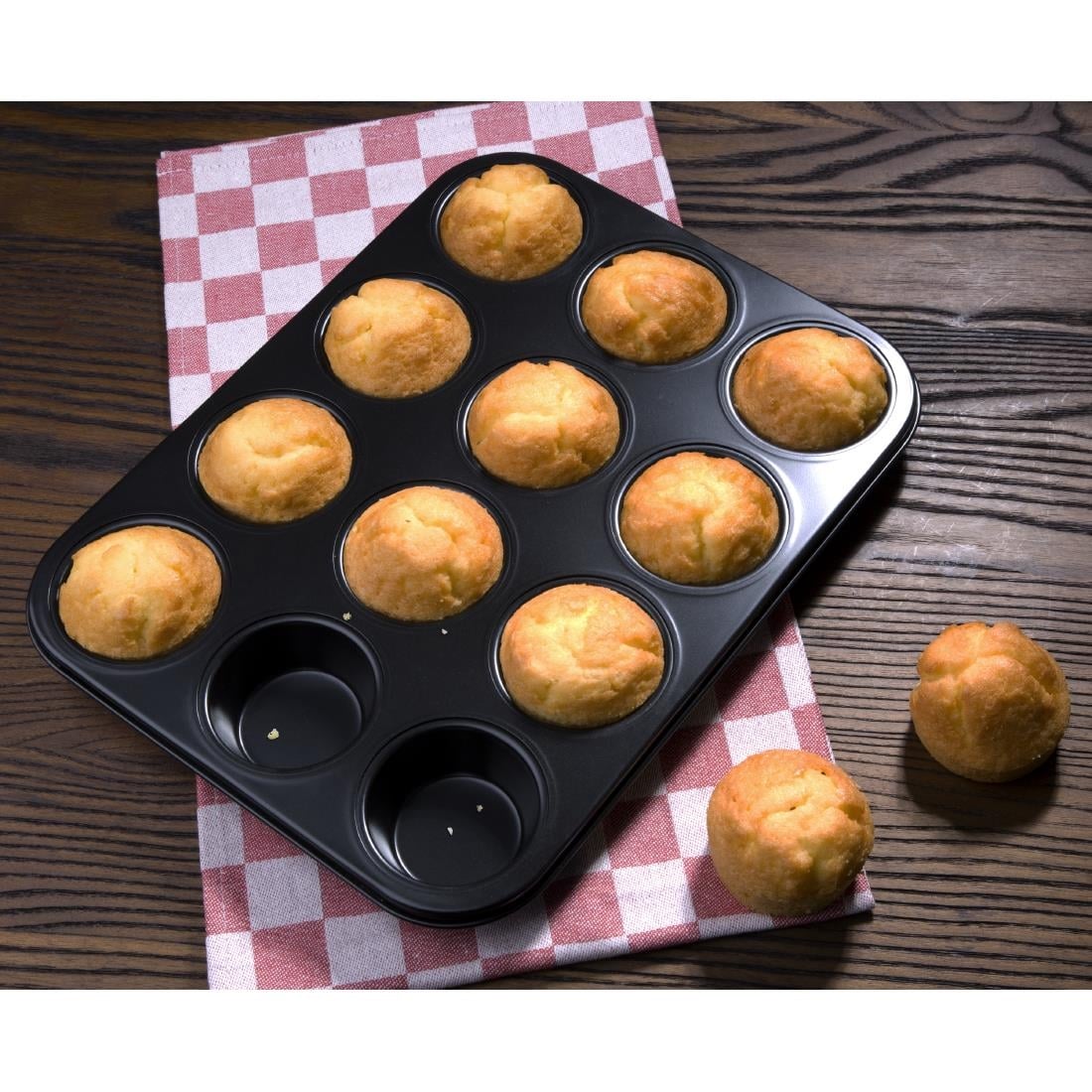 Plaque antiadhésive de 12 moules à muffins Vogue — GD011