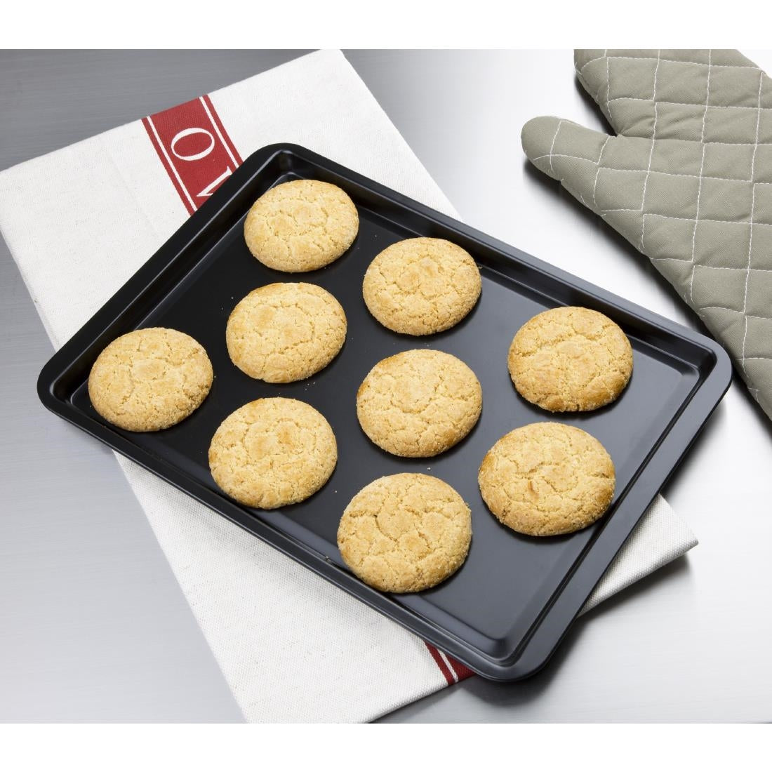 Plaque à pâtisserie antiadhésive en acier carbone Vogue 370 x 257mm — GD014