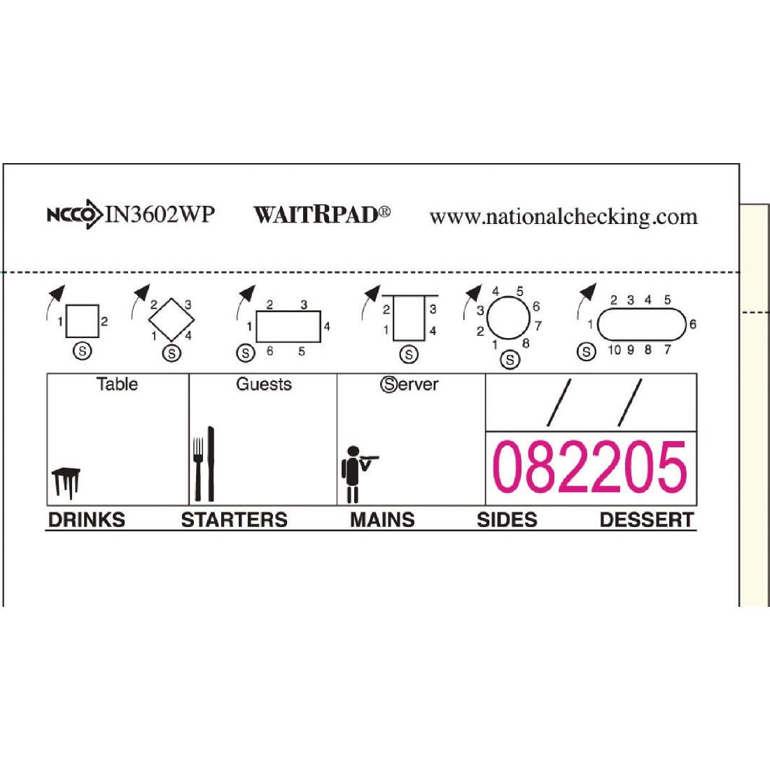 Carnets de commande autocopiants sans carbone WaitRpads (lot de 10) — GD113