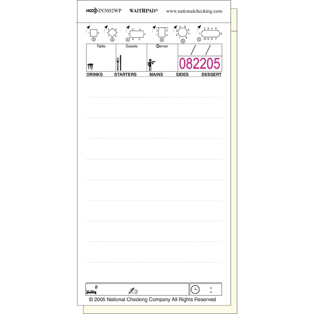 Carnets de commande autocopiants sans carbone WaitRpads (lot de 10) — GD113