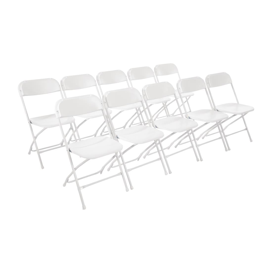 Chaises pliantes Bolero blanches (lot de 10) — GD387