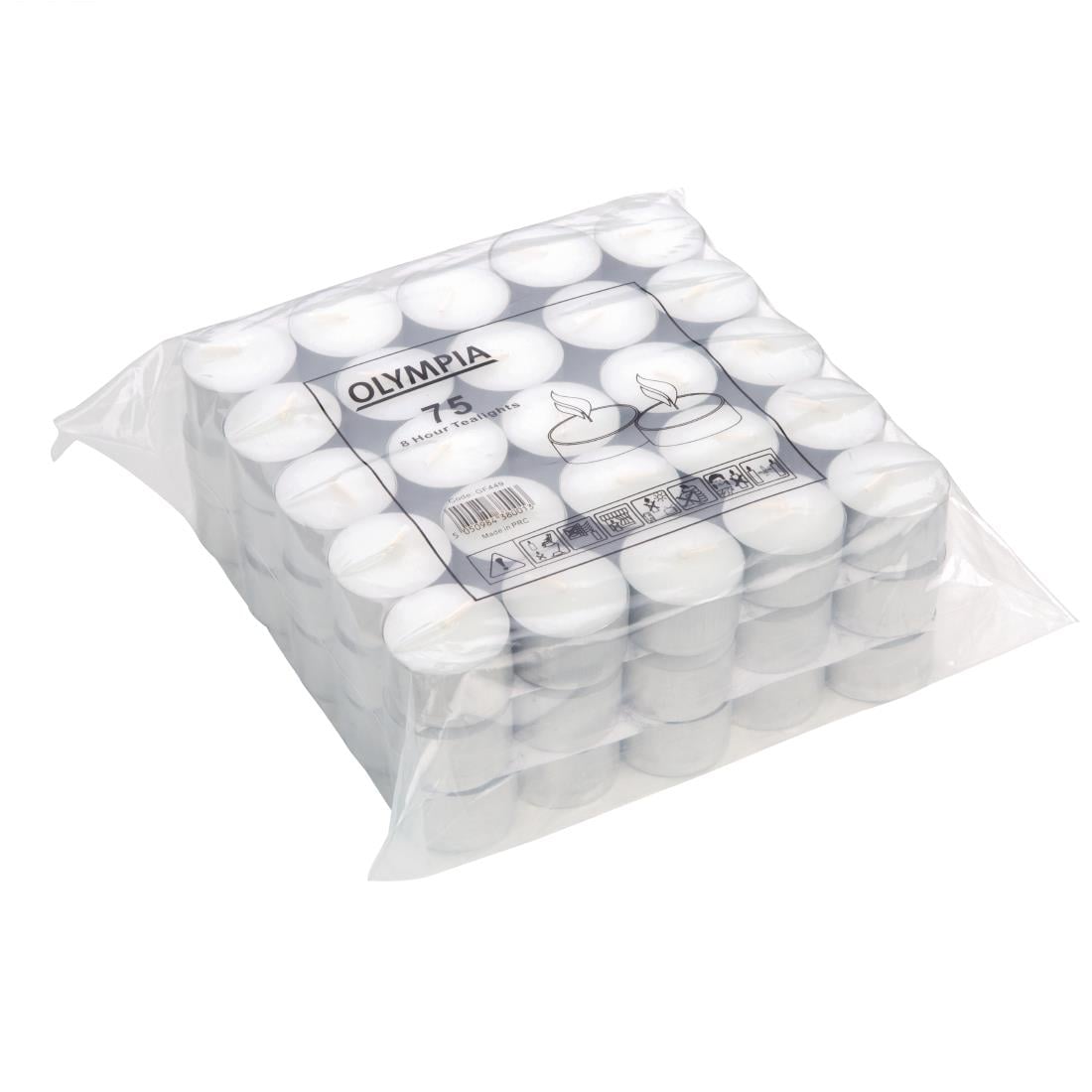 Bougies chauffe-plat 8 heures Olympia (Lot de 75) — GF449