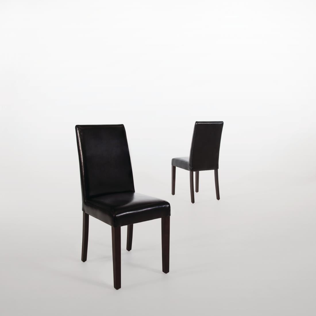 Chaises en simili cuir Bolero noires (lot de 2) — GF954