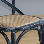 Chaises en bois patiné avec dossier croisé Bolero noires (lot de 2) — GG654