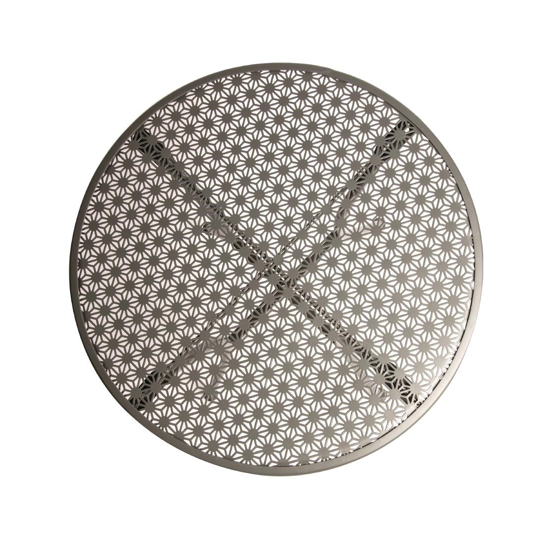 Table bistro ronde en acier ajouré Bolero grise 600mm — GG703