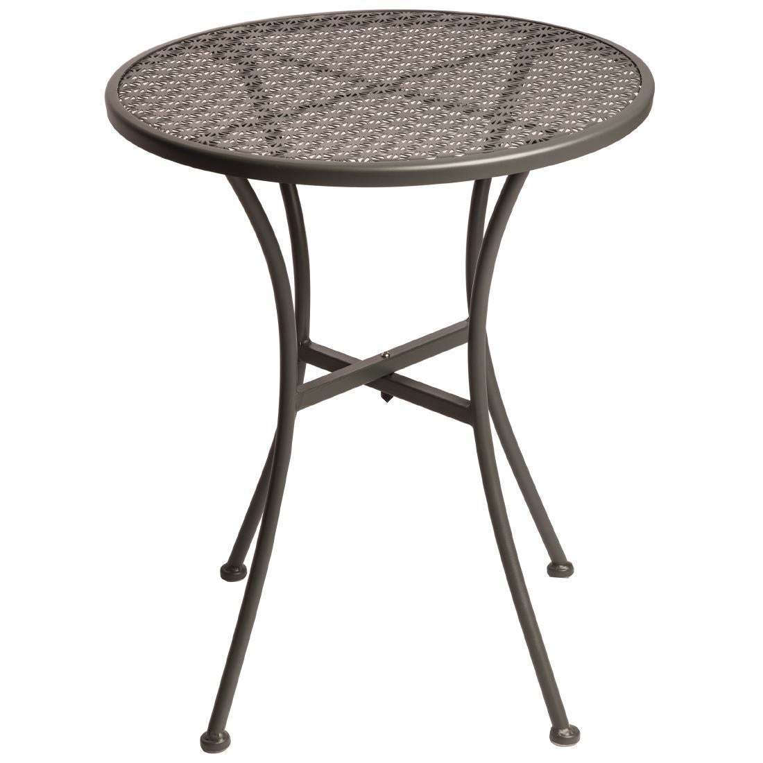 Table bistro ronde en acier ajouré Bolero grise 600mm — GG703