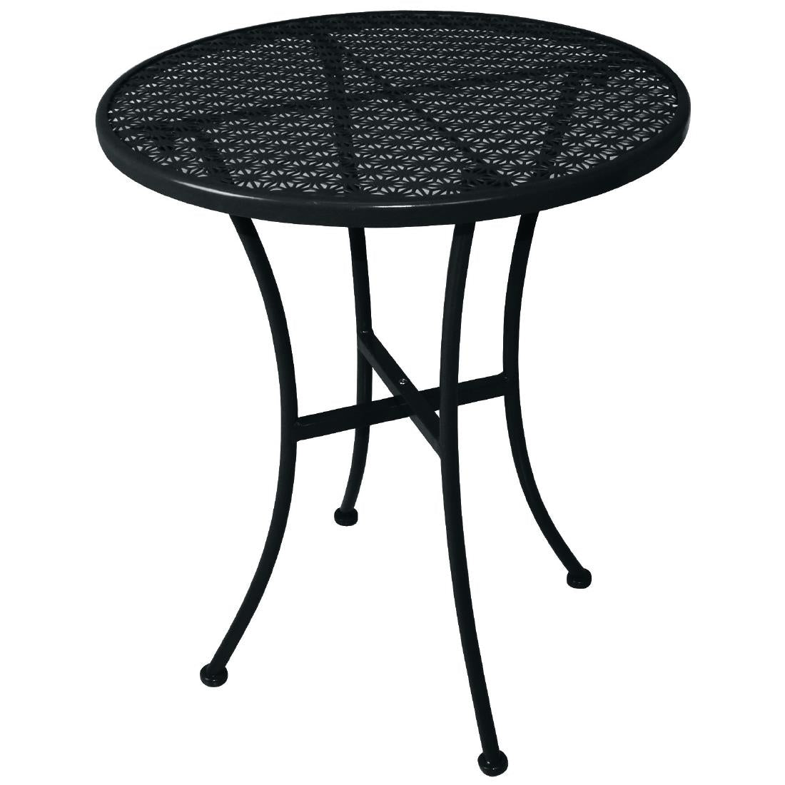 Table bistro ronde en acier ajouré Bolero noire 600mm — GG705