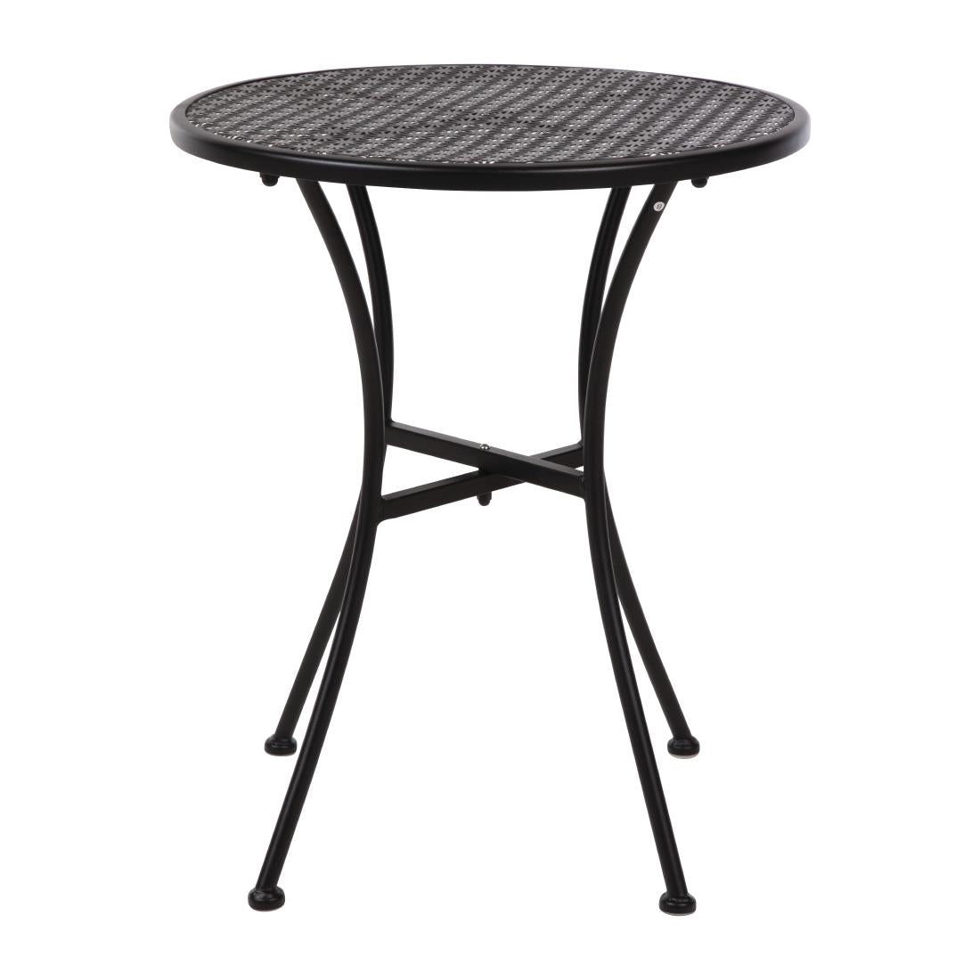 Table bistro ronde en acier ajouré Bolero noire 600mm — GG705