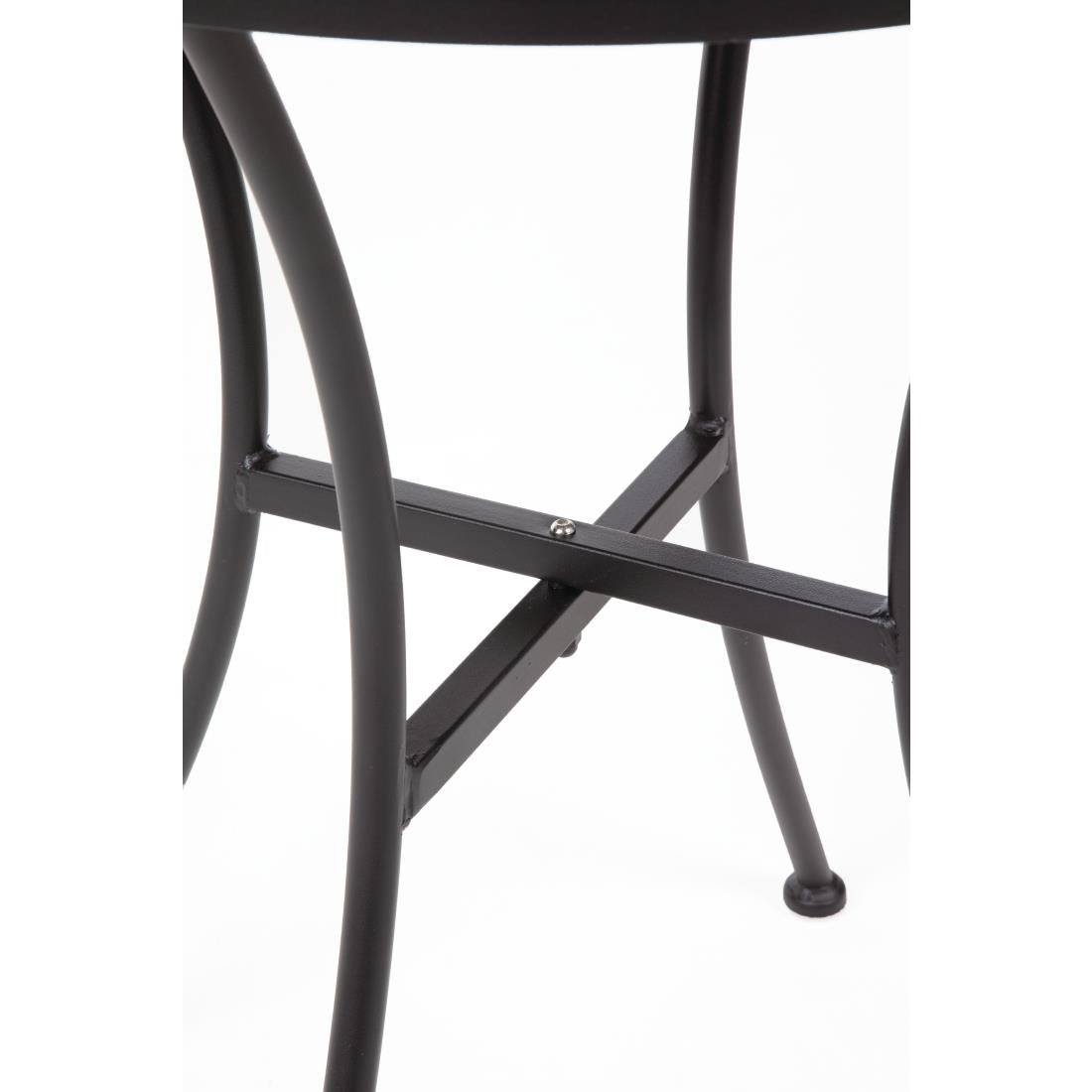 Table bistro ronde en acier ajouré Bolero noire 600mm — GG705
