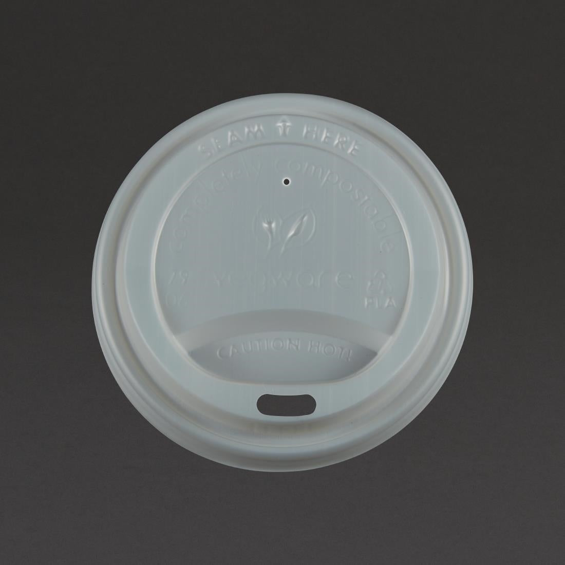Couvercles CPLA pour gobelets boissons chaudes compostables Vegware 225ml (lot de 1000) — GH024
