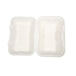 Boîtes repas en bagasse compostables avec couvercle à charnière Vegware 228mm (lot de 200) — GH026