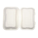 Boîtes repas en bagasse compostables avec couvercle à charnière Vegware 228mm (lot de 200) — GH026