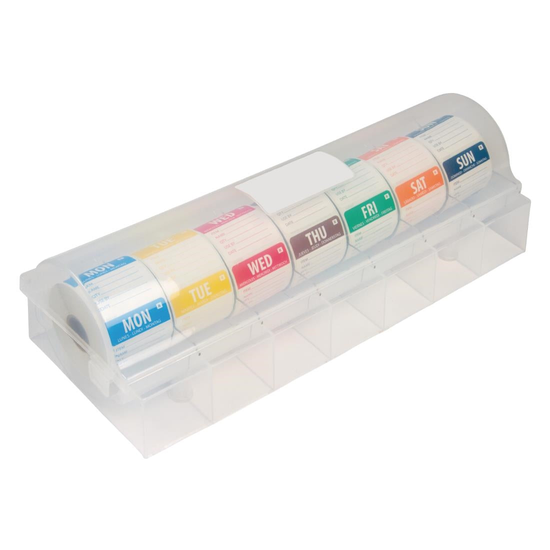 Etiquettes alimentaires solubles code couleur avec distributeur Hygiplas 50mm — GH475