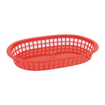 Panière alimentaire ovale en polypropylène Olympia rouge (lot de 6) — GH967
