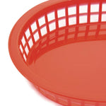 Panière alimentaire ovale en polypropylène Olympia rouge (lot de 6) — GH967
