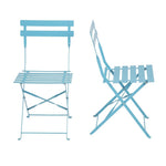 Chaises de terrasse pliantes en acier Bolero bleu turquoise (lot de 2) — GK982