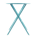 Table de terrasse ronde en acier Bolero bleu turquoise 595mm — GK983