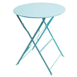 Table de terrasse ronde en acier Bolero bleu turquoise 595mm — GK983