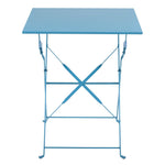 Table de terrasse carrée en acier Bolero bleu turquoise 600mm — GK985